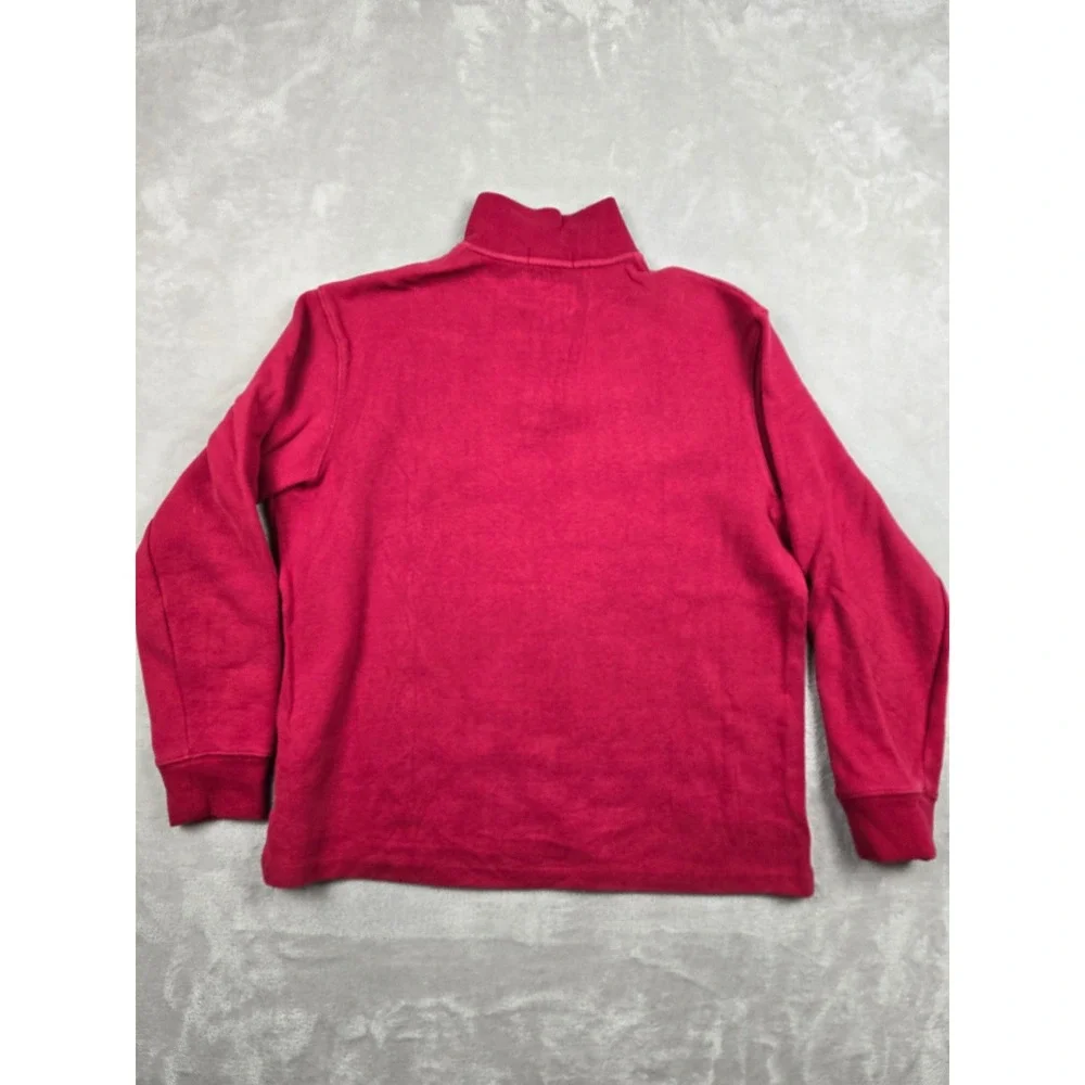 Polo Ralph Lauren Quarter Zip Pullover Mens Large Red Cotton Long Sleeve Sweater